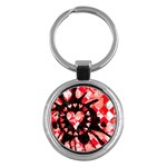 Love Heart Splatter Key Chain (Round)