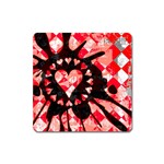 Love Heart Splatter Magnet (Square)