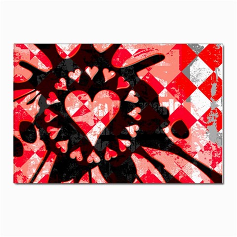 Love Heart Splatter Postcard 4 x 6  (Pkg of 10) from ArtsNow.com Front