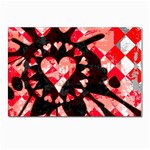 Love Heart Splatter Postcard 4 x 6  (Pkg of 10)