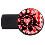 Love Heart Splatter USB Flash Drive Round (2 GB)