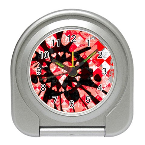 Love Heart Splatter Travel Alarm Clock from ArtsNow.com Front