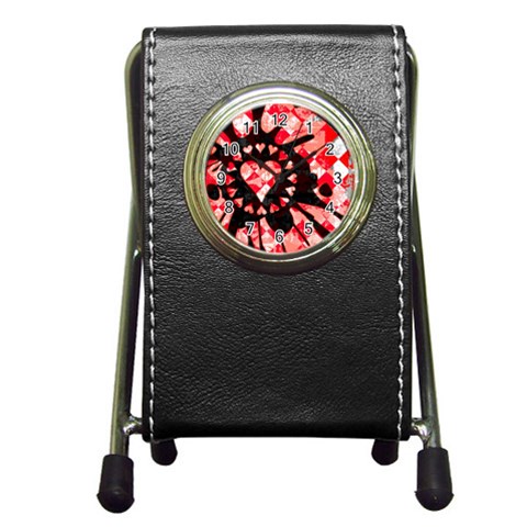 Love Heart Splatter Pen Holder Desk Clock from ArtsNow.com Front