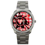 Love Heart Splatter Sport Metal Watch