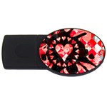 Love Heart Splatter USB Flash Drive Oval (4 GB)
