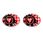 Love Heart Splatter Cufflinks (Oval)