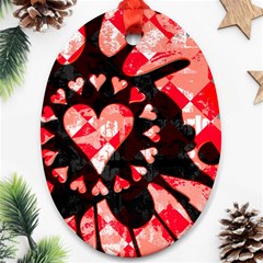 Love Heart Splatter Oval Ornament (Two Sides) from ArtsNow.com Front