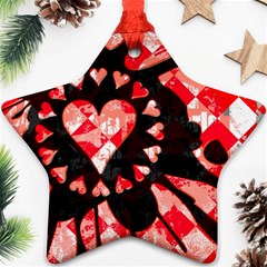 Love Heart Splatter Star Ornament (Two Sides) from ArtsNow.com Front