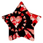 Love Heart Splatter Star Ornament (Two Sides)