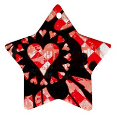Love Heart Splatter Star Ornament (Two Sides) from ArtsNow.com Back