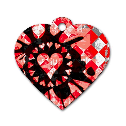 Love Heart Splatter Dog Tag Heart (Two Sides) from ArtsNow.com Front
