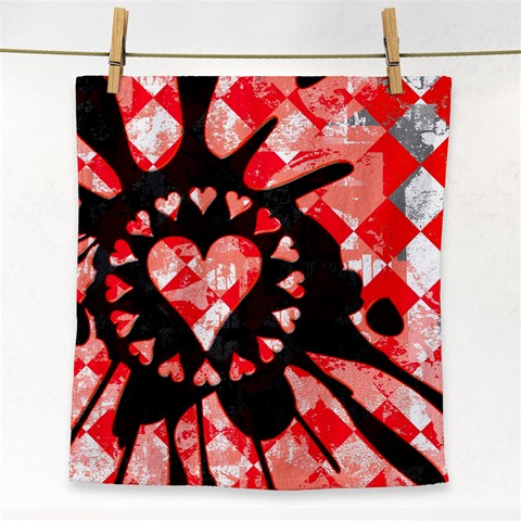 Love Heart Splatter Face Towel from ArtsNow.com Front