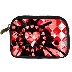 Love Heart Splatter Digital Camera Leather Case from ArtsNow.com Front