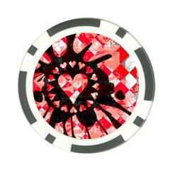 Love Heart Splatter Poker Chip Card Guard (10 pack) from ArtsNow.com Front