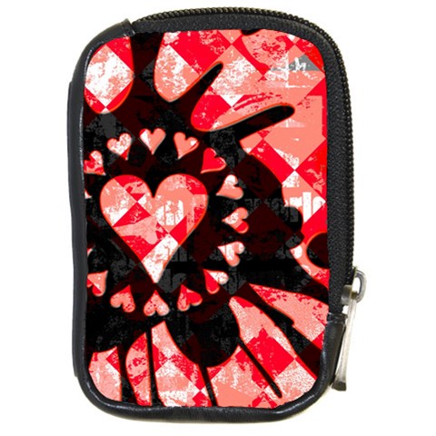 Love Heart Splatter Compact Camera Leather Case from ArtsNow.com Front