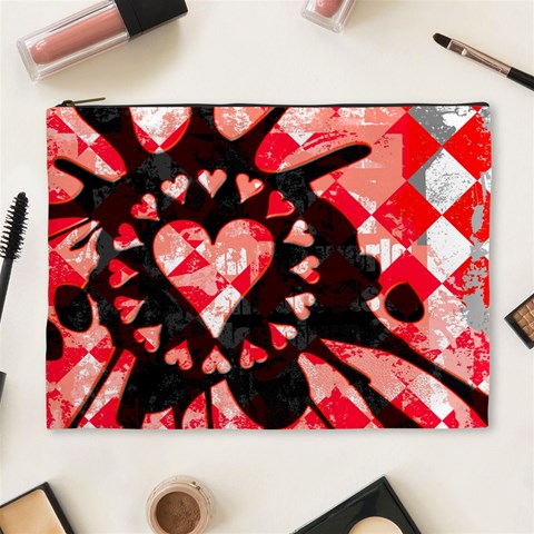 Love Heart Splatter Cosmetic Bag (XL) from ArtsNow.com Front
