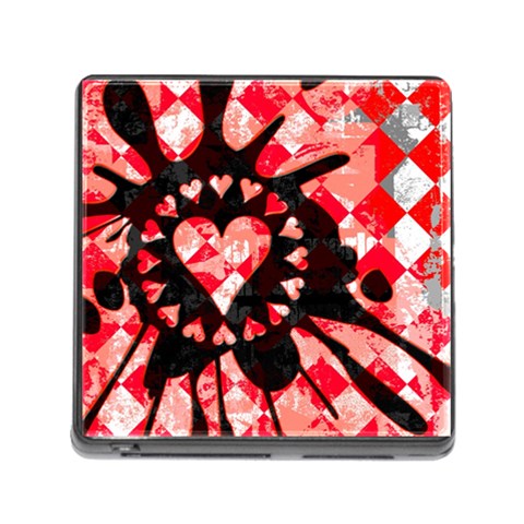 Love Heart Splatter Memory Card Reader with Storage (Square) from ArtsNow.com Front