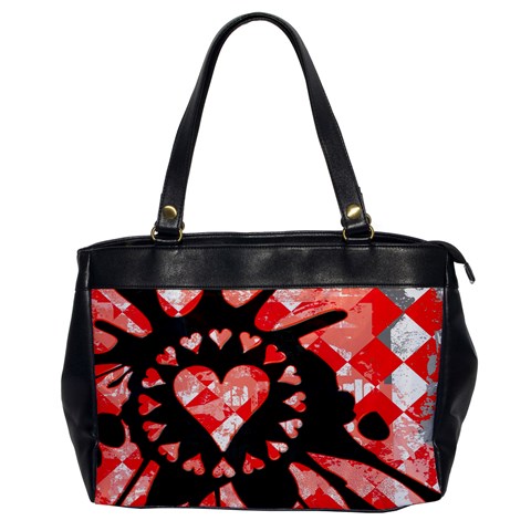 Love Heart Splatter Oversize Office Handbag (One Side) from ArtsNow.com Front