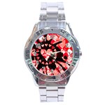 Love Heart Splatter Stainless Steel Analogue Men’s Watch