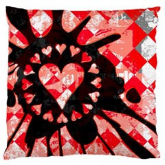 Love Heart Splatter Large Cushion Case (Two Sides) from ArtsNow.com Front