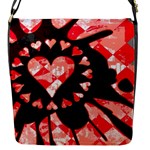 Love Heart Splatter Flap closure messenger bag (Small)