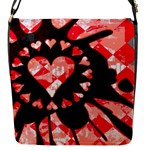 Love Heart Splatter Flap closure messenger bag (Small)