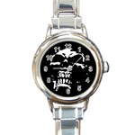 Morbid Skull Round Italian Charm Watch