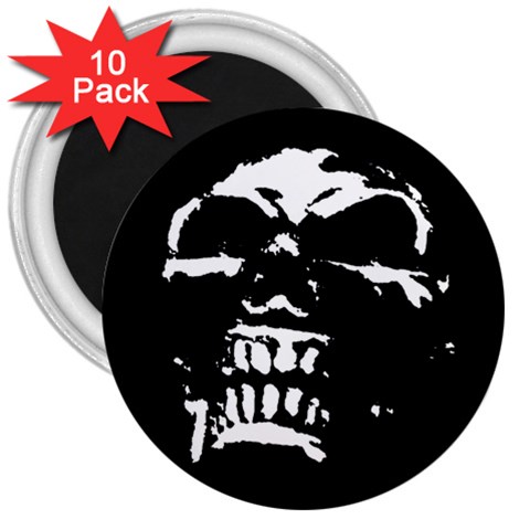 Morbid Skull 3  Magnet (10 pack) from ArtsNow.com Front