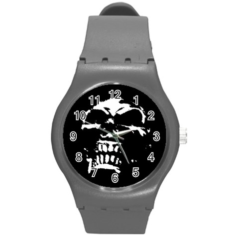 Morbid Skull Round Plastic Sport Watch Medium from ArtsNow.com Front