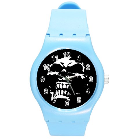 Morbid Skull Round Plastic Sport Watch Medium from ArtsNow.com Front