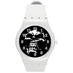 Morbid Skull Round Plastic Sport Watch Medium