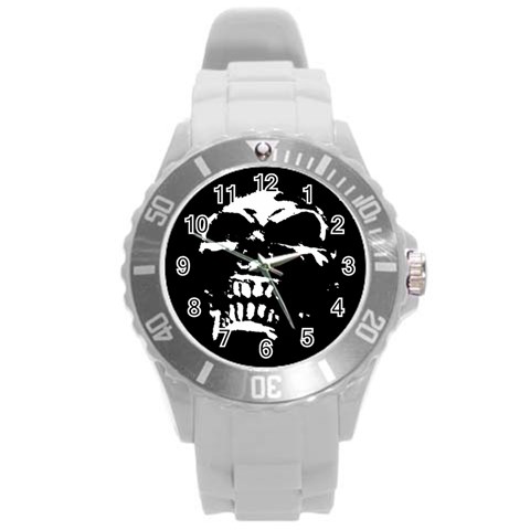 Morbid Skull Round Plastic Sport Watch Large from ArtsNow.com Front