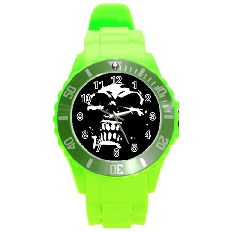 Morbid Skull Round Plastic Sport Watch Large from ArtsNow.com Front