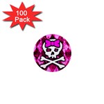 Pink Bow Princess 1  Mini Magnet (100 pack) 