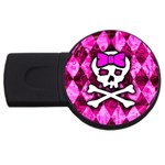 Pink Bow Princess USB Flash Drive Round (2 GB)