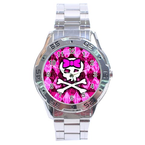 Pink Bow Princess Stainless Steel Analogue Men’s Watch from ArtsNow.com Front
