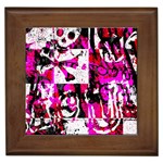 Pink Checker Graffiti Framed Tile