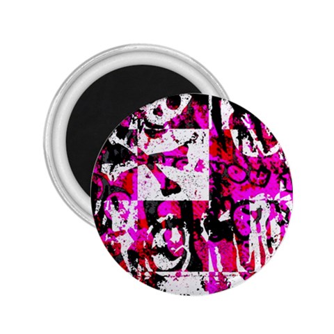 Pink Checker Graffiti 2.25  Magnet from ArtsNow.com Front