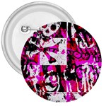 Pink Checker Graffiti 3  Button