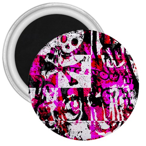 Pink Checker Graffiti 3  Magnet from ArtsNow.com Front