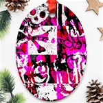 Pink Checker Graffiti Ornament (Oval)