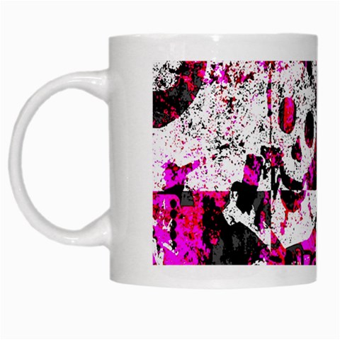 Pink Checker Graffiti White Mug from ArtsNow.com Left