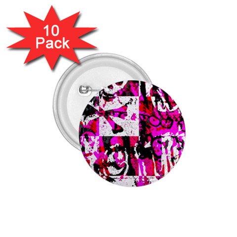 Pink Checker Graffiti 1.75  Button (10 pack)  from ArtsNow.com Front