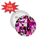 Pink Checker Graffiti 1.75  Button (100 pack) 