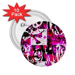 Pink Checker Graffiti 2.25  Button (10 pack)