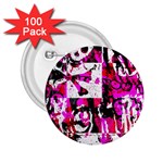 Pink Checker Graffiti 2.25  Button (100 pack)