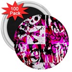 Pink Checker Graffiti 3  Magnet (100 pack)