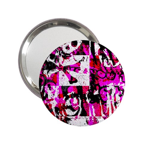 Pink Checker Graffiti 2.25  Handbag Mirror from ArtsNow.com Front