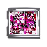 Pink Checker Graffiti Mega Link Italian Charm (18mm)