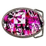 Pink Checker Graffiti Belt Buckle